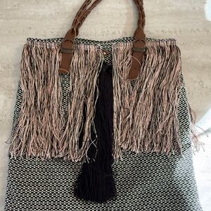 Jasper & Jeera Fringe Woven Tote Bag